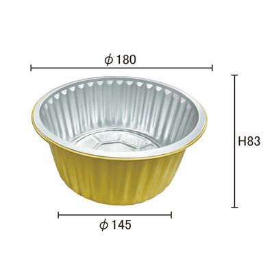 Voedselcontainer Op maat gemaakte bestelling Warm wegwerp rond aluminium folie cake Bakbekers Verkoop