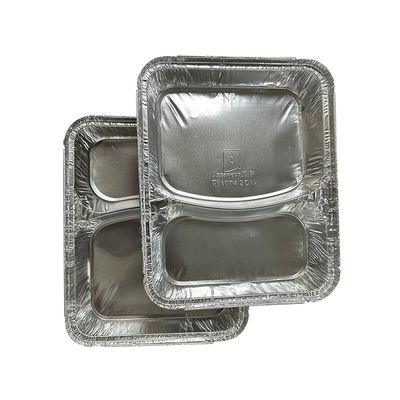 Custom Logo Food Grade Aluminium Foil Takeaway Food Containers voor zilveren bakplaten