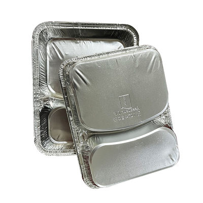 Custom Logo Food Grade Aluminium Foil Takeaway Food Containers voor zilveren bakplaten