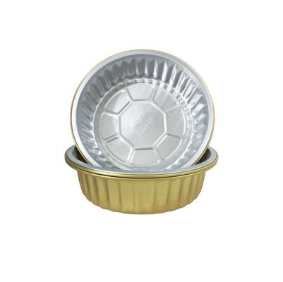 Gouden aluminium folie bakken met deksel wegwerp ronde BBQ doos