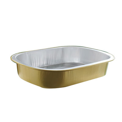 Handige container van gouden aluminiumfolie voor take-out en luchtvaarttaartbakken