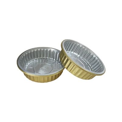 Handige container van gouden aluminiumfolie voor take-out en luchtvaarttaartbakken