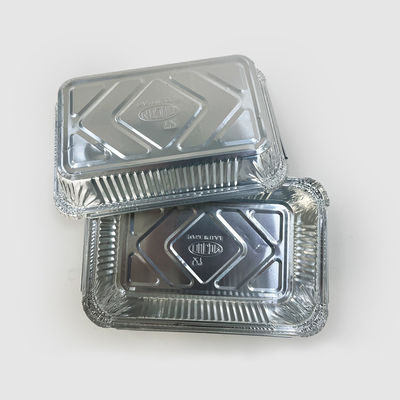 Zilveren ondiep langwerpig wegwerppotten voor huishoudelijke containers Voedsel aluminium kalkoen