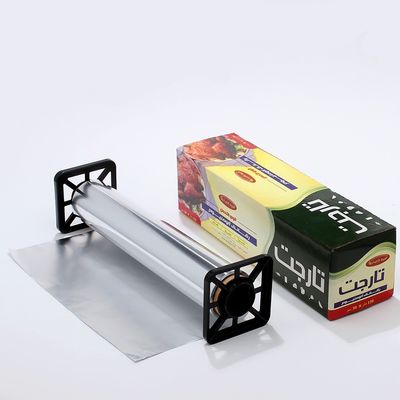 300 mm Heavy Duty 8011 Embossing Kleurrijke Keuken Zilveren Aluminium Folie Roll voor Wrapping