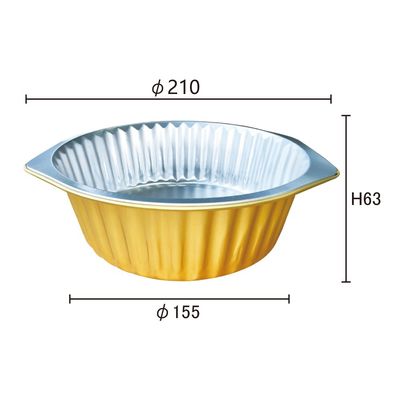 Milieuvriendelijke voordelen Wegwerpbare rimpelende aluminiumfolie Ronde diepe containers