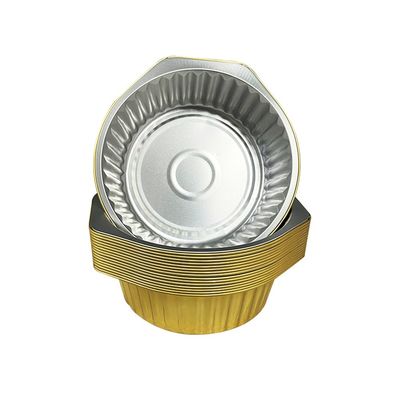 Milieuvriendelijke voordelen Wegwerpbare rimpelende aluminiumfolie Ronde diepe containers