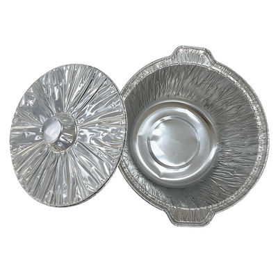 Voedselcontainer Zware wegwerppot van aluminiumfolie met deksel voor takeaway-container