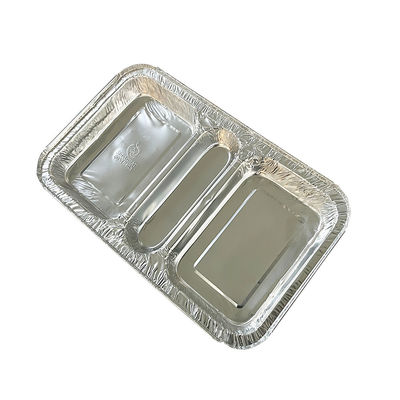 Voedingsmiddelencontainer 3 Compartiment 230*185*35 Rectangular Aluminium Foil Takeaway Lunch Box