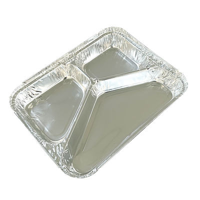 Aluminium To Go Verpakking Lunchbox met op maat gemaakte wegwerpcontainer van 3 compartimenten