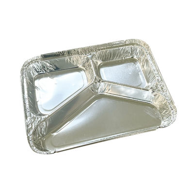 Aluminium To Go Verpakking Lunchbox met op maat gemaakte wegwerpcontainer van 3 compartimenten