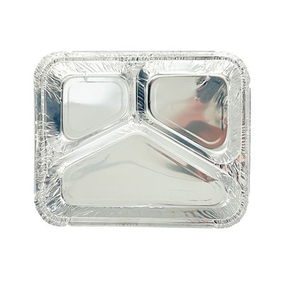 Aluminium To Go Verpakking Lunchbox met op maat gemaakte wegwerpcontainer van 3 compartimenten