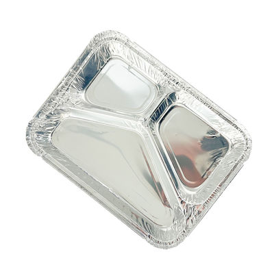 Aluminium To Go Verpakking Lunchbox met op maat gemaakte wegwerpcontainer van 3 compartimenten