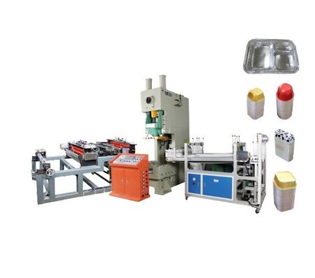 Automatische machine voor het maken van een bak voor wegwerpvoedsel van aluminiumcapsules met een hoog veiligheidsniveau