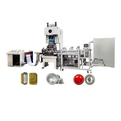 Automatische machine voor het maken van een bak voor wegwerpvoedsel van aluminiumcapsules met een hoog veiligheidsniveau