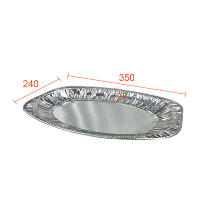 Grote roostercontainer voedselkwaliteit wegwerp ovale aluminiumfolie kalkoenbak voor barbecue