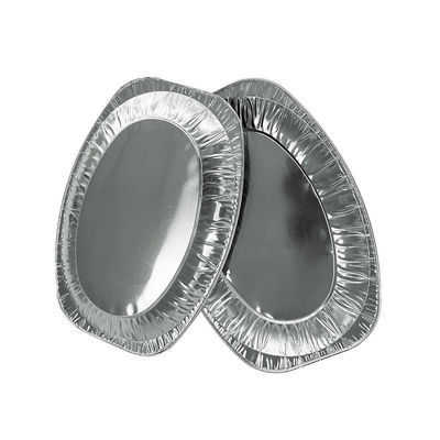 Grote roostercontainer voedselkwaliteit wegwerp ovale aluminiumfolie kalkoenbak voor barbecue