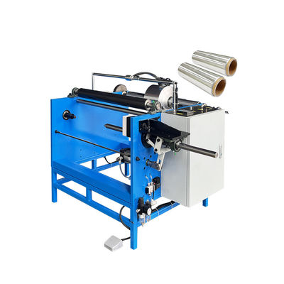 350 kg handmatige rekfilm roll Rewinder Single Spindle Aluminium Foil Slitting And Rewinding Machine