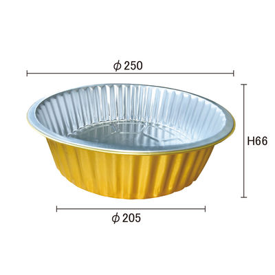 Voedselcontainer Aluminiumfolie Ronde Airline Goudkleur Wegwerp lunchdoos