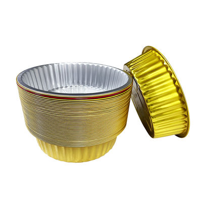 Voedselcontainer Aluminiumfolie Ronde Airline Goudkleur Wegwerp lunchdoos