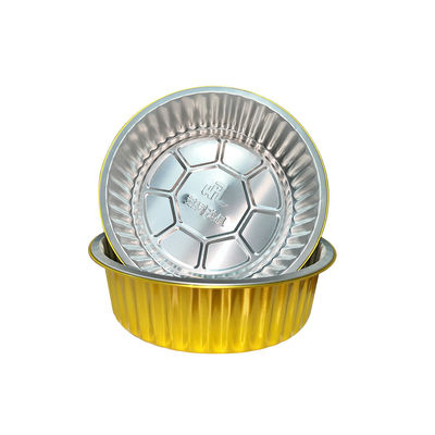 Voedselcontainer Aluminiumfolie Ronde Airline Goudkleur Wegwerp lunchdoos