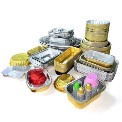 Kleine aluminiumfolie voedselverpakkingsdoos bak voor portiecontrole en versheid