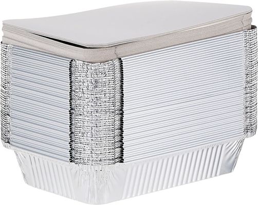 Kartonnen deksel Zilveren aluminium folie Lunchbox voor voedselopslag en wegnemen 890cc