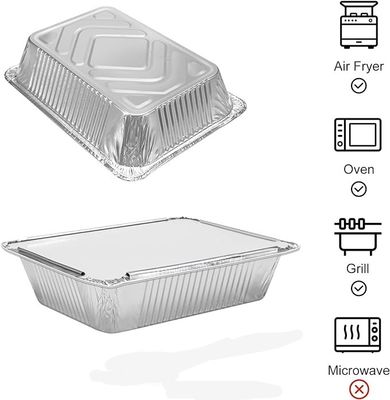 Kartonnen deksel Zilveren aluminium folie Lunchbox voor voedselopslag en wegnemen 890cc