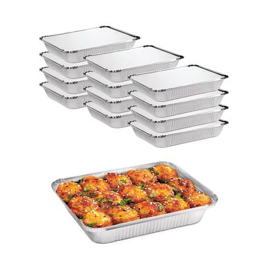Kartonnen deksel Zilveren aluminium folie Lunchbox voor voedselopslag en wegnemen 890cc