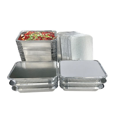 Kartonnen deksel Zilveren aluminium folie Lunchbox voor voedselopslag en wegnemen 890cc